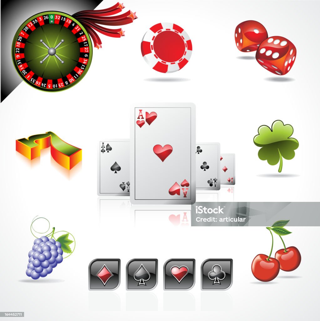collection d'icônes sur un thème casino et de fortune. - clipart vectoriel de Activité libre de droits
