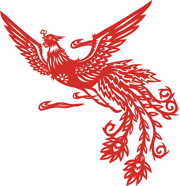 Chinese phoenix vector art illustration
