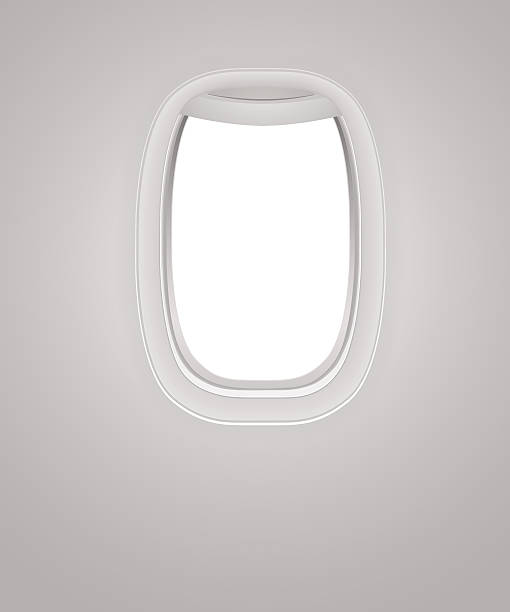 istock Interior of Aircraft. Plane window (porthole). Travel by Airplane. Vector 164452990