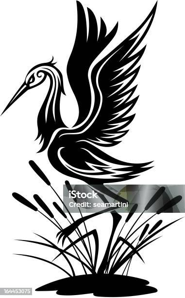 Heron Bird Stock Illustration - Download Image Now - Bird, Heron, Crane - Bird