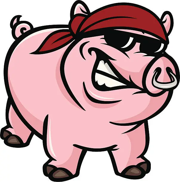 Vector illustration of hog wild