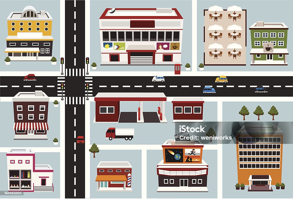 Map Of Commercial Area Stock Illustration - Download Image Now - Map ...