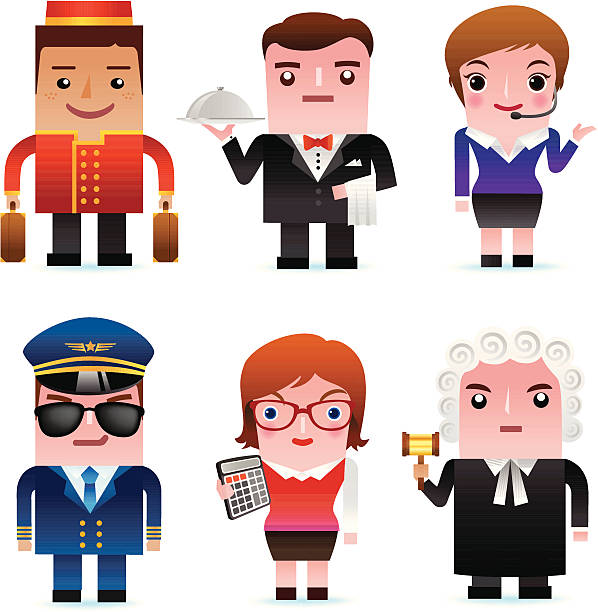 Professional occupation Icons vector art illustration