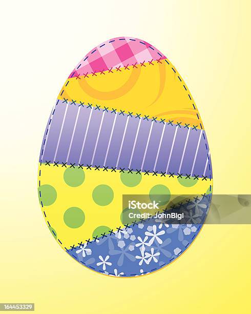 Fabric Easter Egg Stock Illustration - Download Image Now - Celebration Event, Checked Pattern, Decoration