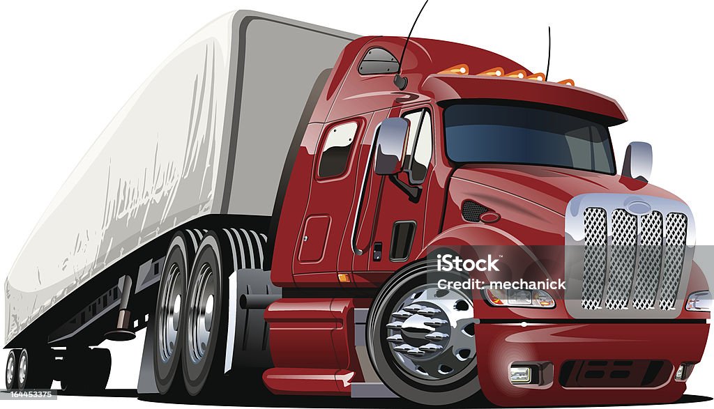 Cartoon Semi Truck Oneclick Repaint Stock Illustration - Download Image Now  - Semi-Truck, Cartoon, Funky - iStock