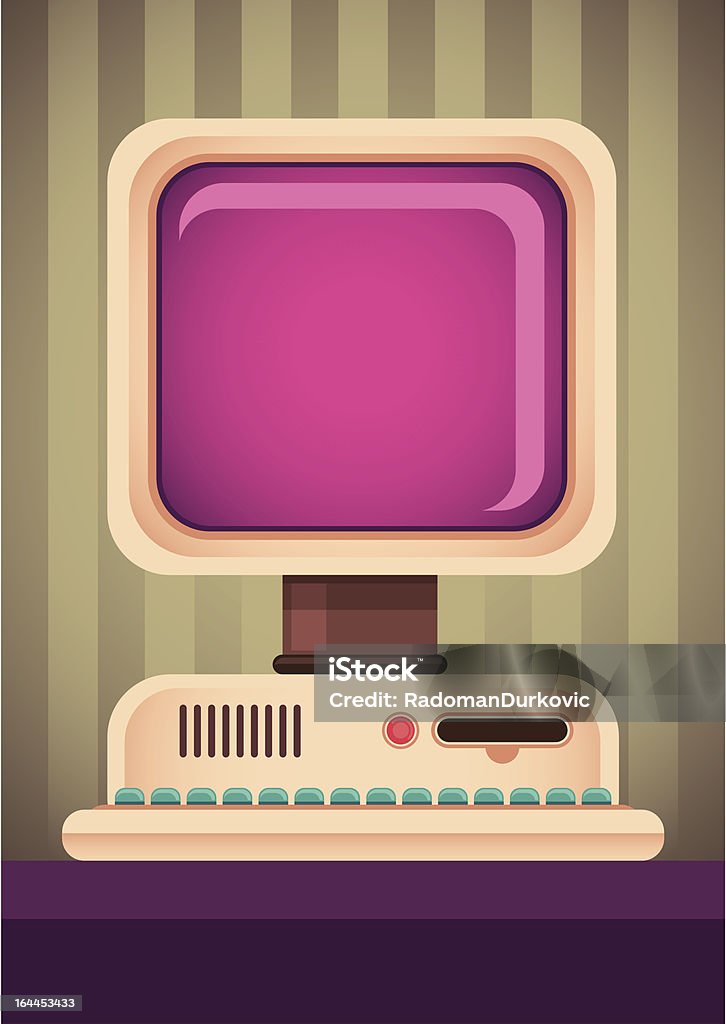 Retro Computer Stock Illustration - Download Image Now - Cartoon ...