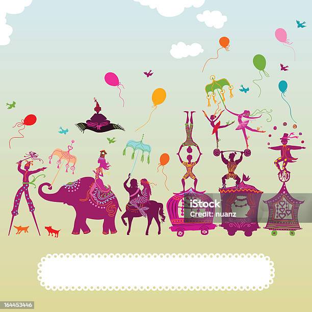 Kolorowe Circus Karnawał - Stockowe grafiki wektorowe i więcej obrazów Cyrk - Cyrk, Tło, Akrobata