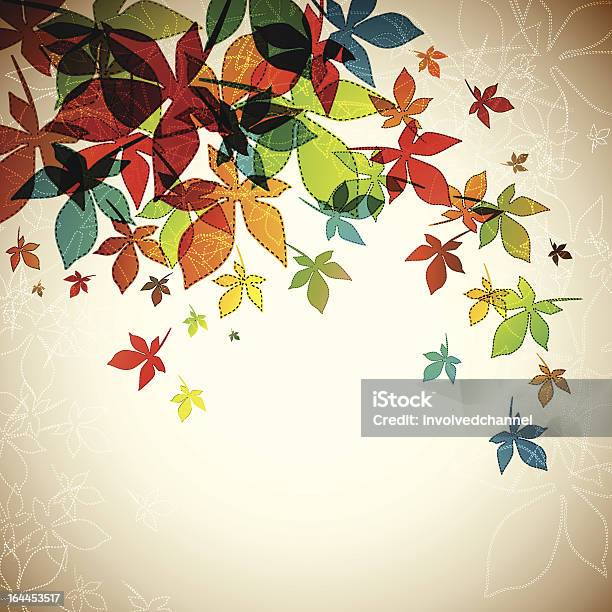 Graphic Of Multicolored Falling Autumn Leaves Stock Illustration - Download Image Now - Abstract, Autumn, Backgrounds