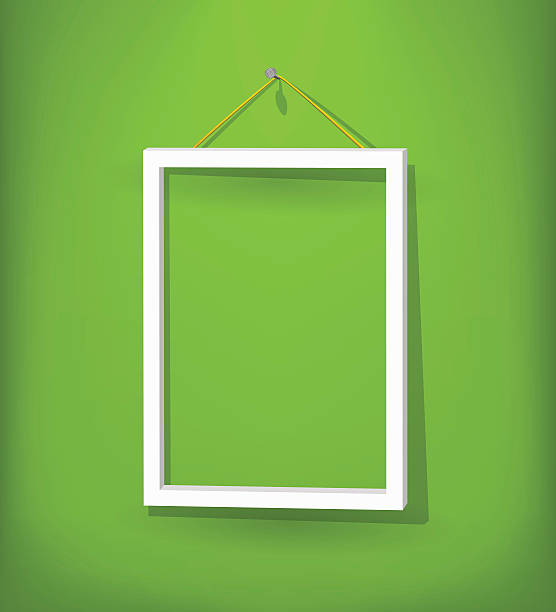 белый кадр на стене - eps10 decoration transparent green stock illustrations