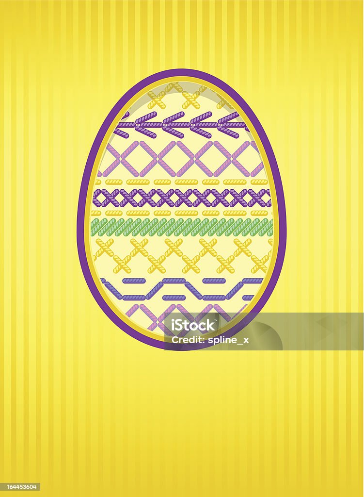 Cartão de Páscoa com ovos e bordado. - Royalty-free Bordado arte vetorial
