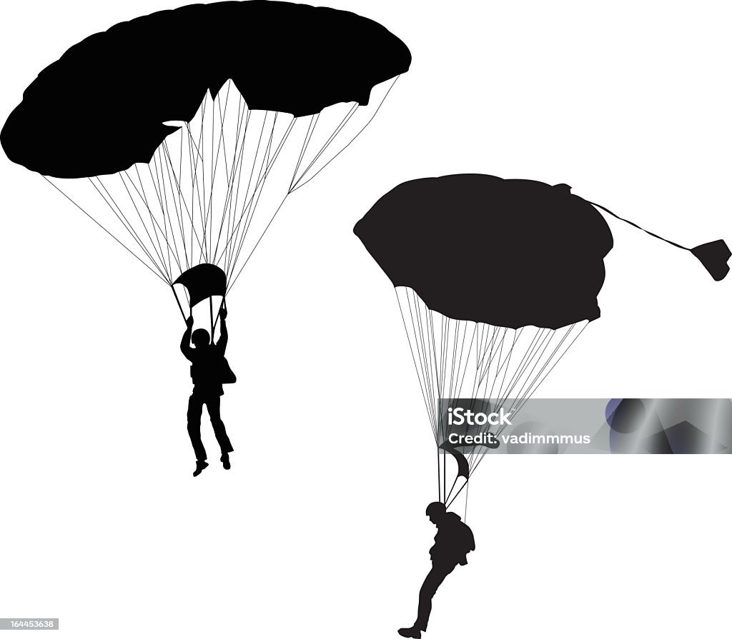 Skydiving (queda livre) - Vetor de Silhueta royalty-free