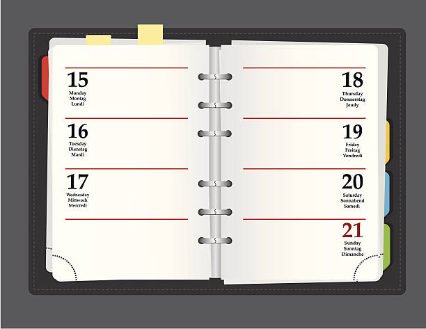 ベクトルノート型 - today stationary personal organizer book点のイラスト素材／クリップアート素材／マンガ素材／アイコン素材