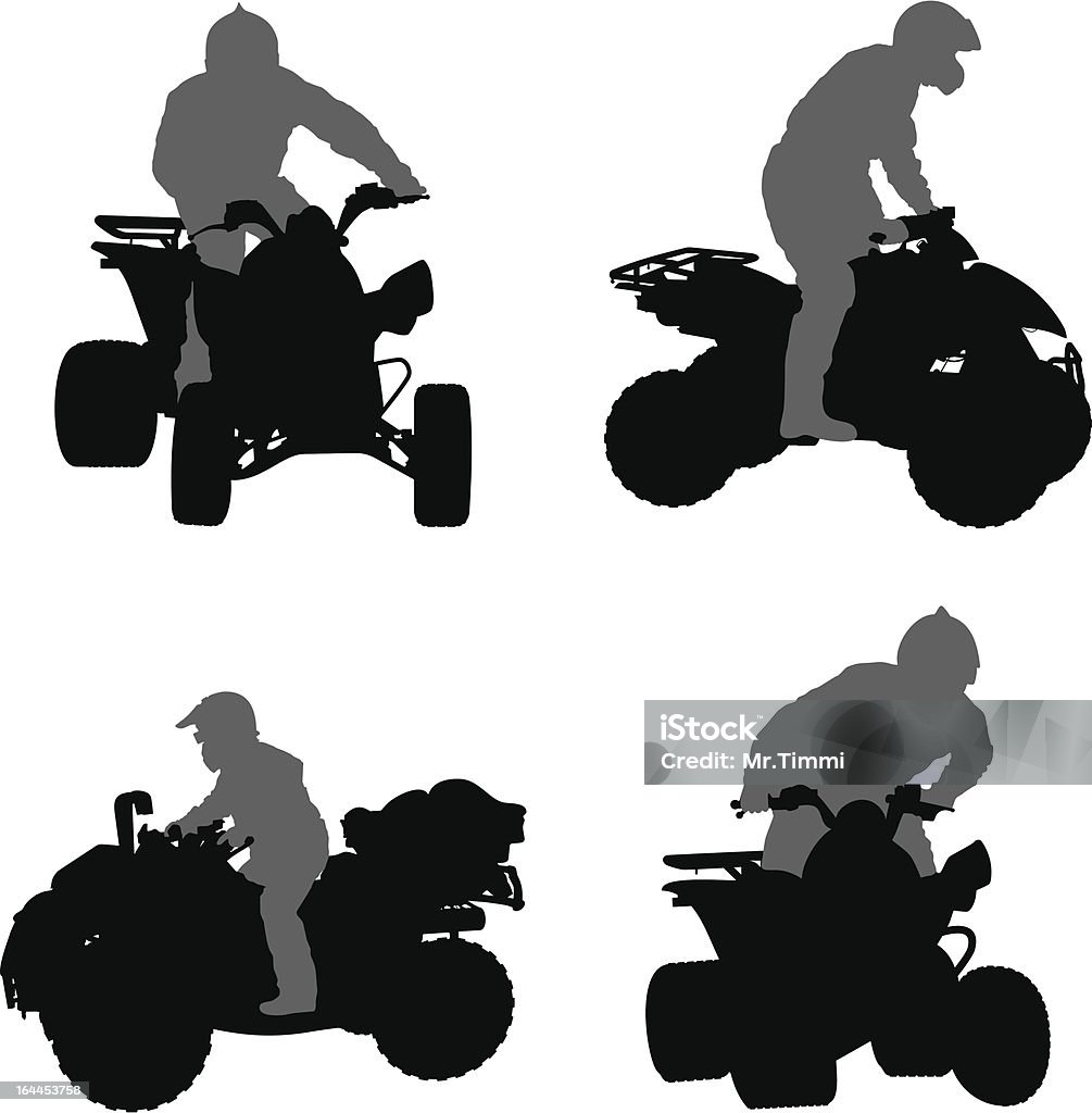 Vector silhouettes di ATV - arte vettoriale royalty-free di Pericolo