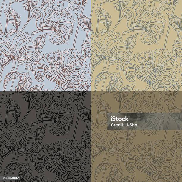 Floral Pattern Stock Illustration - Download Image Now - Antique, Backgrounds, Black Color