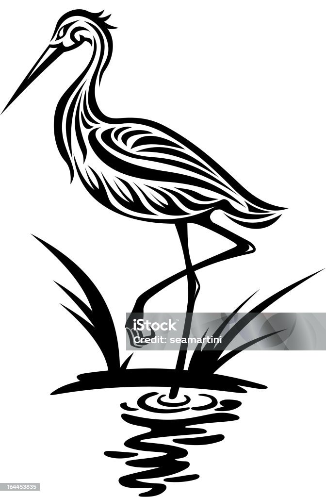 Heron bird Heron bird in silhouette style for environment design Heron stock vector