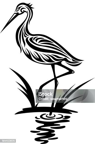 Heron Bird Stock Illustration - Download Image Now - Heron, Egret, In Silhouette