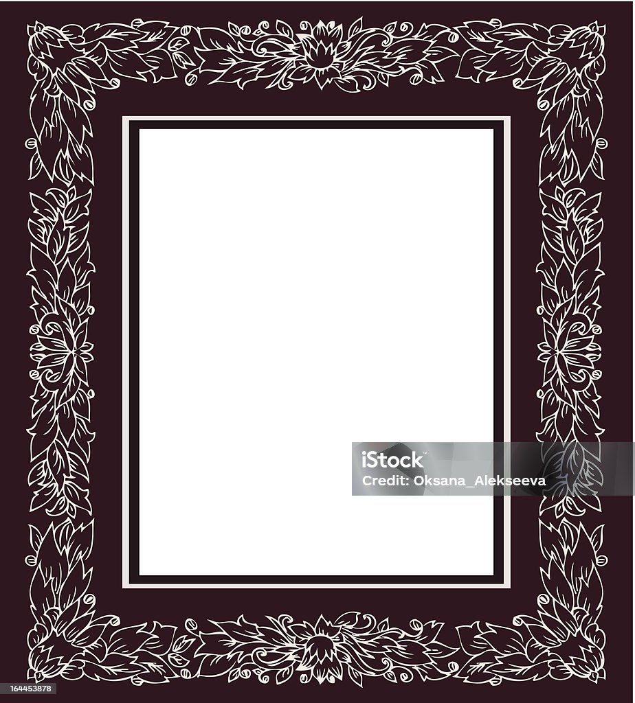 Винтажная рамка с цветочным орнаментом - Векторная графика Абстрактный роялти-фри