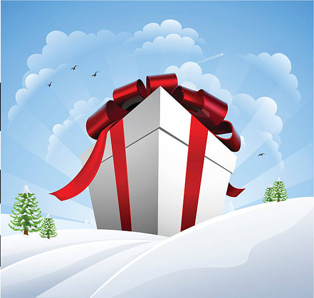 거대한 크리스마스 존재하는 인공눈 - chris snow stock illustrations