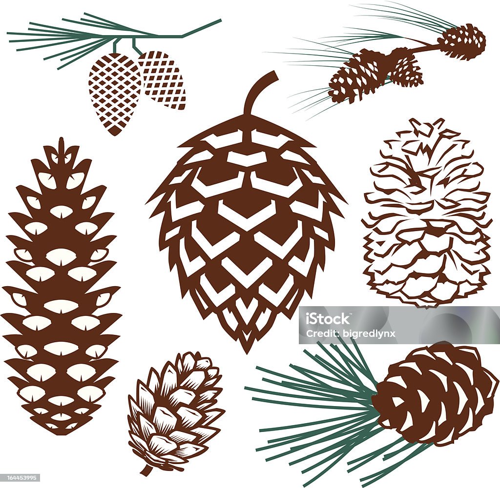 Éléments de Design-Pinecones - clipart vectoriel de Pomme de pin libre de droits