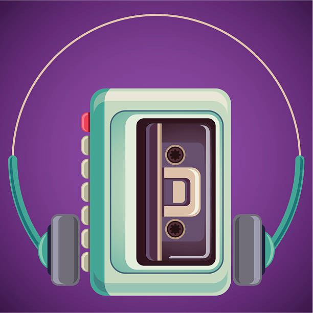 illustrations, cliparts, dessins animés et icônes de isolé rétro premiers. - baladeur