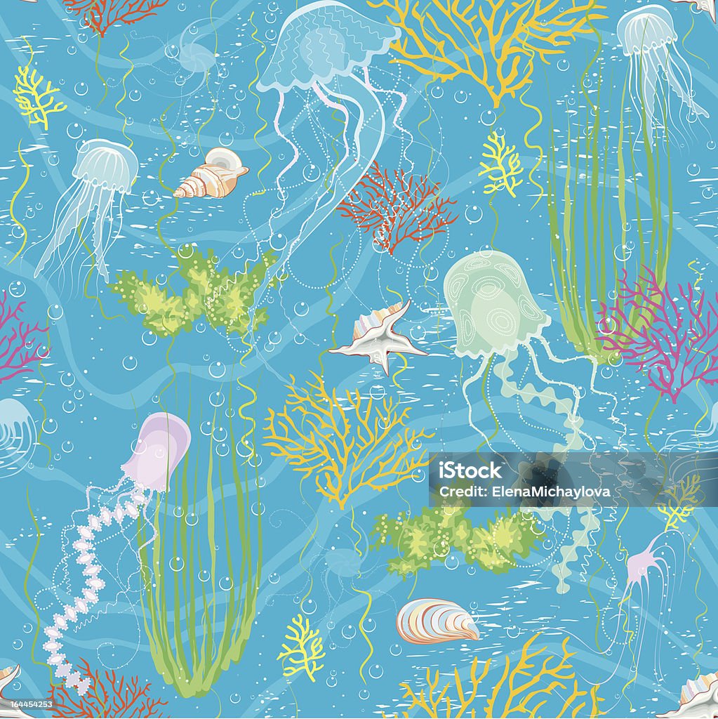 Fond avec jellyfishes - clipart vectoriel de Rougeoyer libre de droits