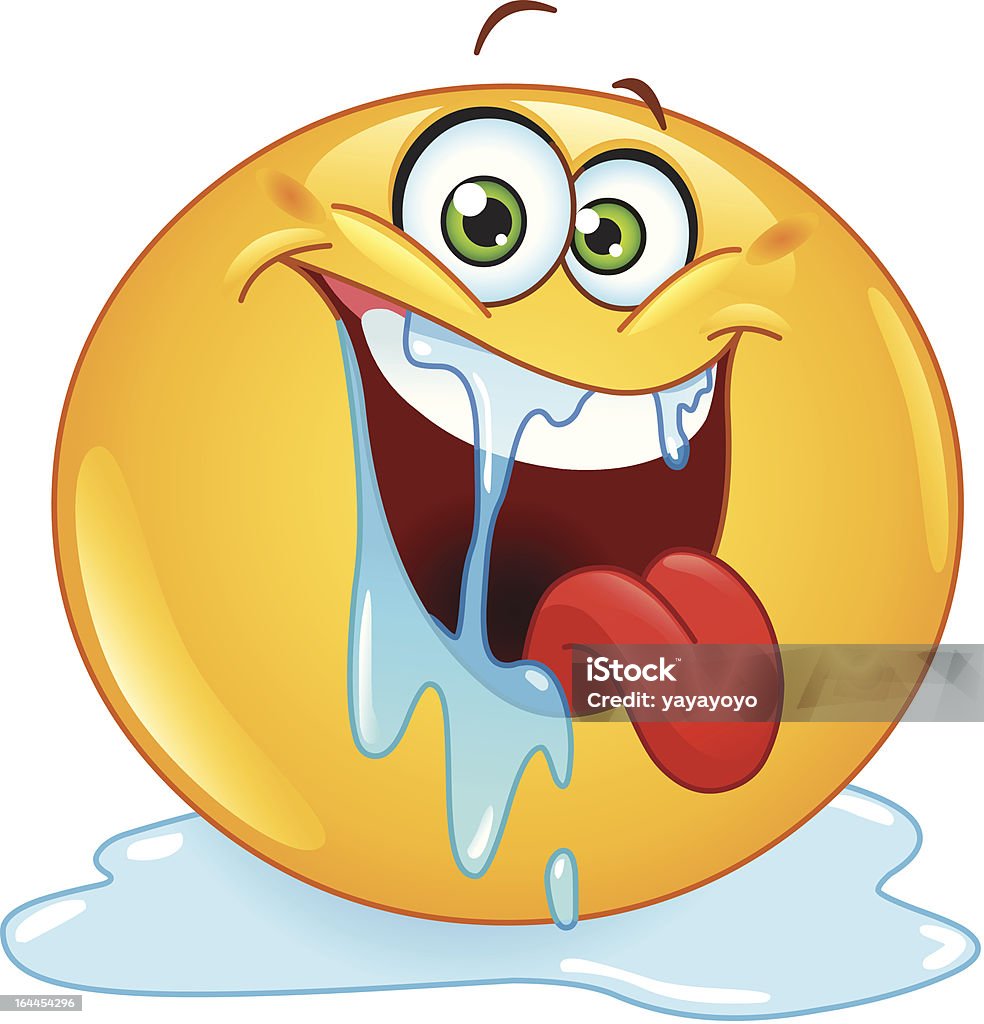 Drooling emoticon Anthropomorphic Smiley Face stock vector