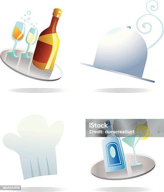 Значки Продуктов Питания — стоковая векторная графика и другие изображения на тему Алкоголь - напиток - Алкоголь - напиток, Бокал для шампанского, Бутылка