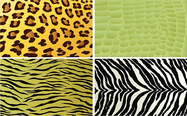 Vector illustration of Seamless tiling animal print patterns