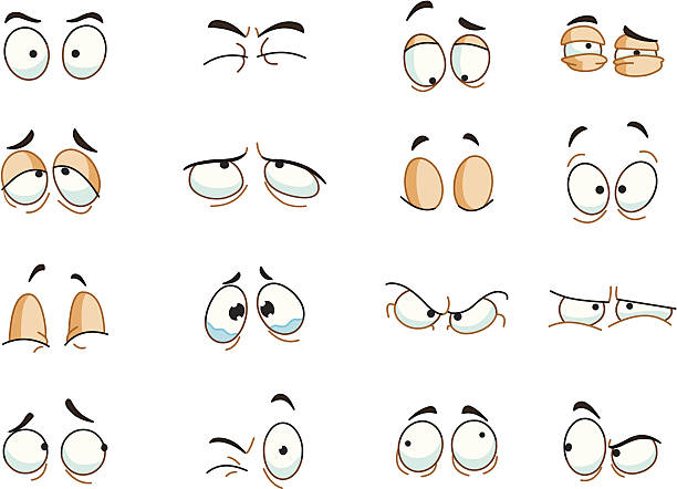 ilustraciones, imágenes clip art, dibujos animados e iconos de stock de expresiones de los ojos - looking up illustrations