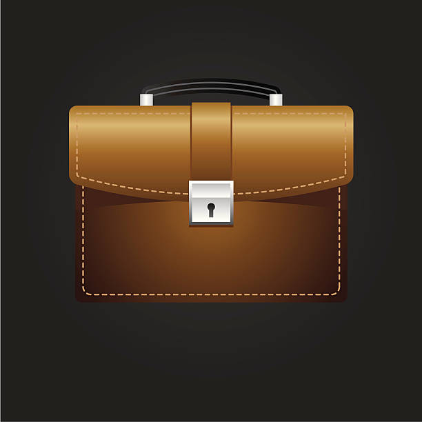 ilustraciones, imágenes clip art, dibujos animados e iconos de stock de vector maletín - briefcase luggage brown black