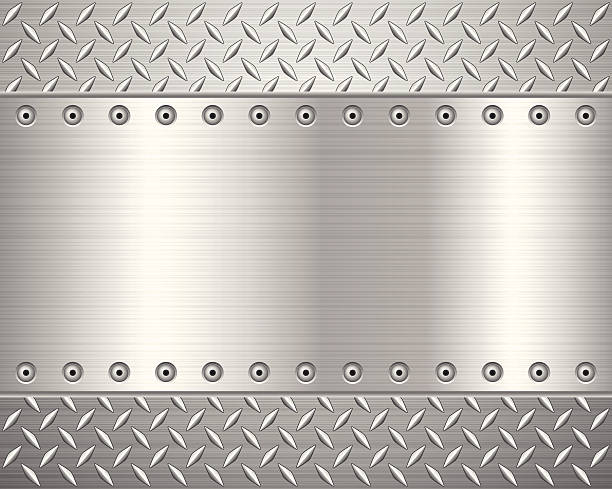 A metallic surface with engraved patterns for friction Pattern of metal texture background.Vector illustration. diamond plate stock illustrations