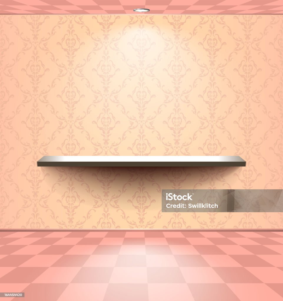 Półka w różowy Pokój - Grafika wektorowa royalty-free (Barwne tło)