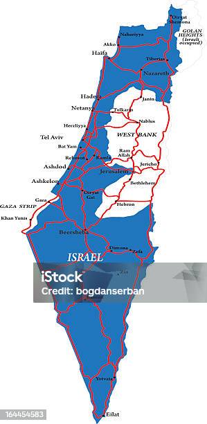 Израиль Карты Изолированные — стоковая векторная графика и другие изображения на тему Иерусалим - Иерусалим, Israel-Lebanon Border, Амман
