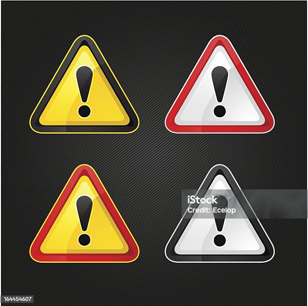 Vetores de Hazard Aviso Atenção Placa Situado Em Uma Superfície De Metal e mais imagens de Amarelo