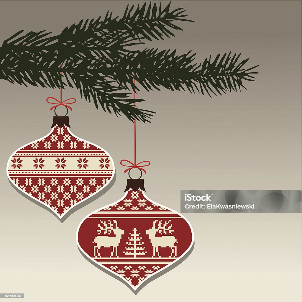 Ballons rétro de Noël avec des décorations - clipart vectoriel de Arbre libre de droits