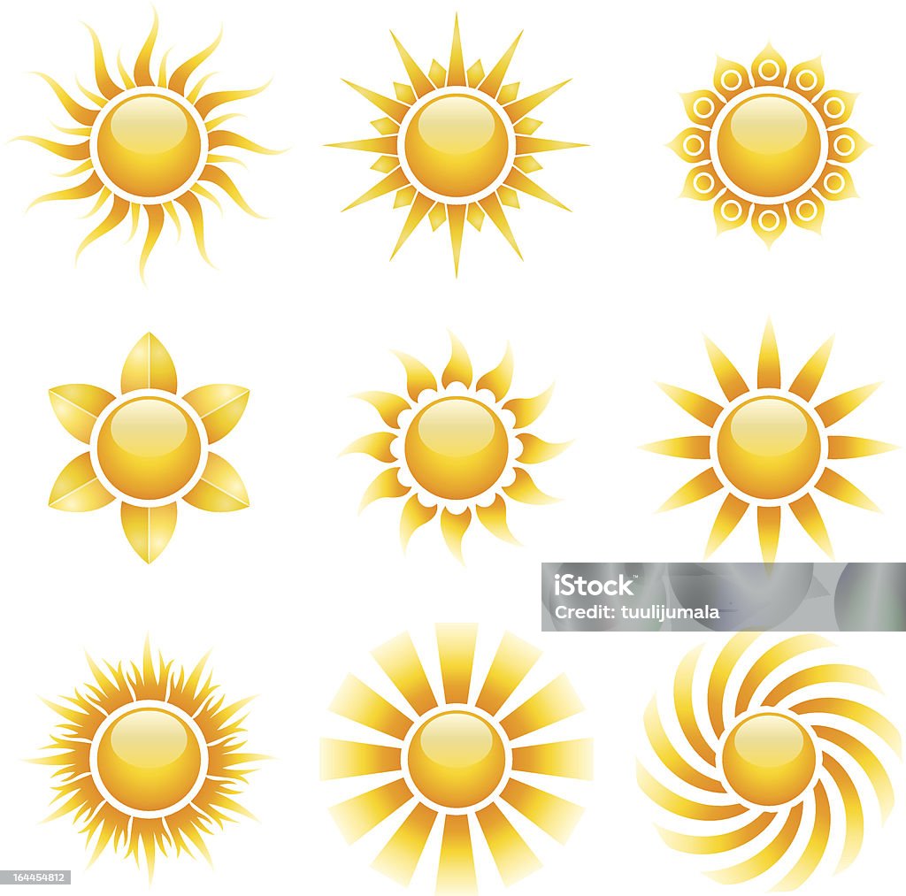 Icônes Jaune soleil - clipart vectoriel de Abstrait libre de droits