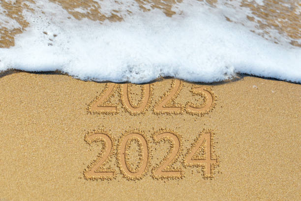 New year 2024 on the beach