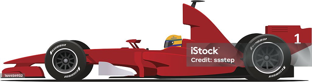 Formel 1 Rennen Rot Sport Auto - Lizenzfrei Rennwagen Vektorgrafik