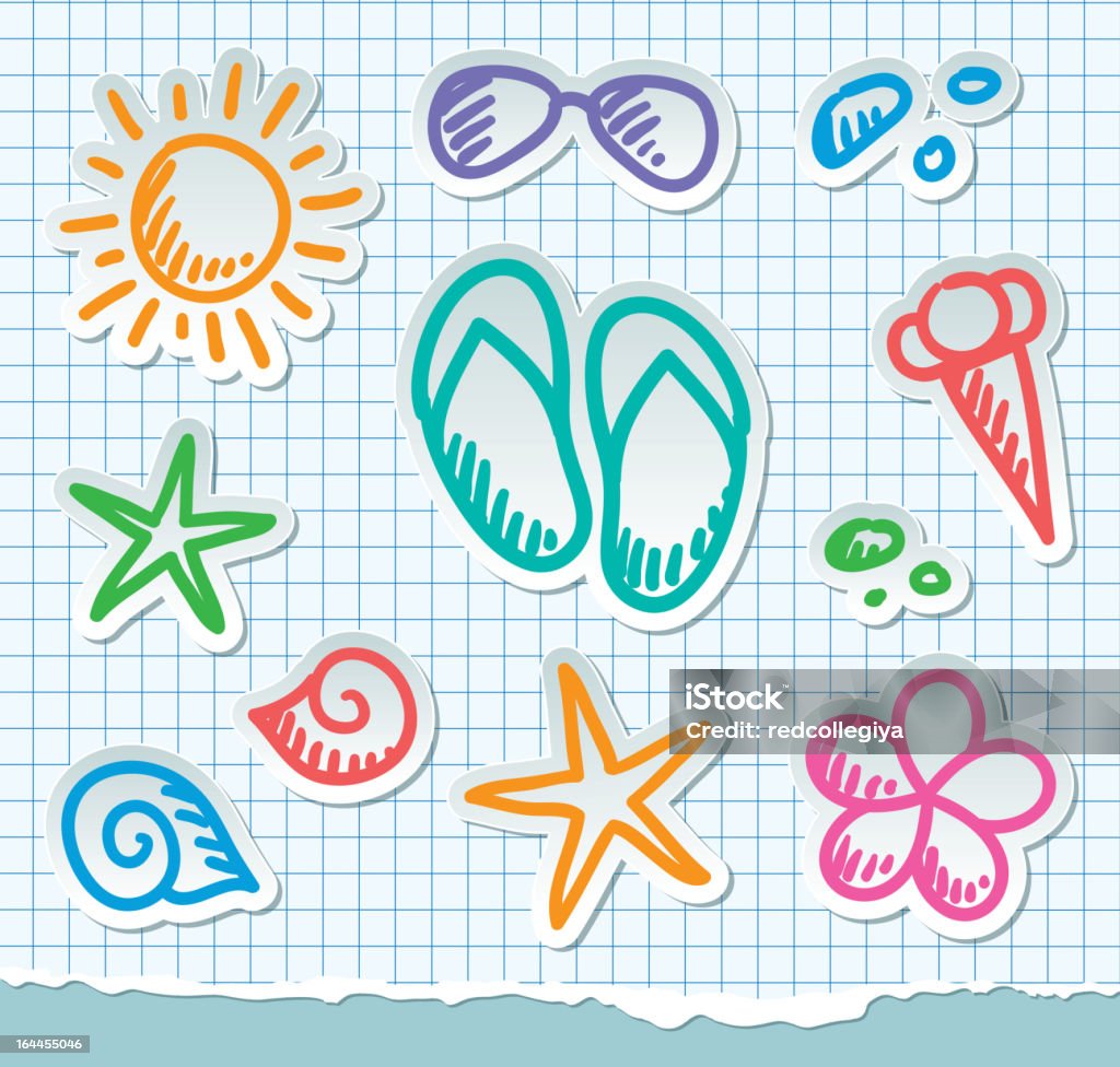 Símbolos de verano, eps 10 - arte vectorial de Calzado libre de derechos