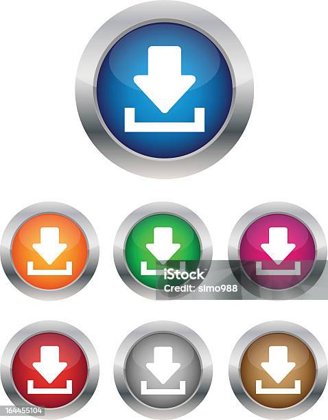 Boutons De Téléchargement Vecteurs libres de droits et plus d'images vectorielles de Affaires - Affaires, Argent, Aspect métallique