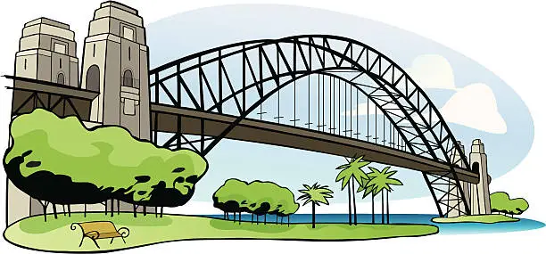 Vector illustration of Sydney Harbor bridge