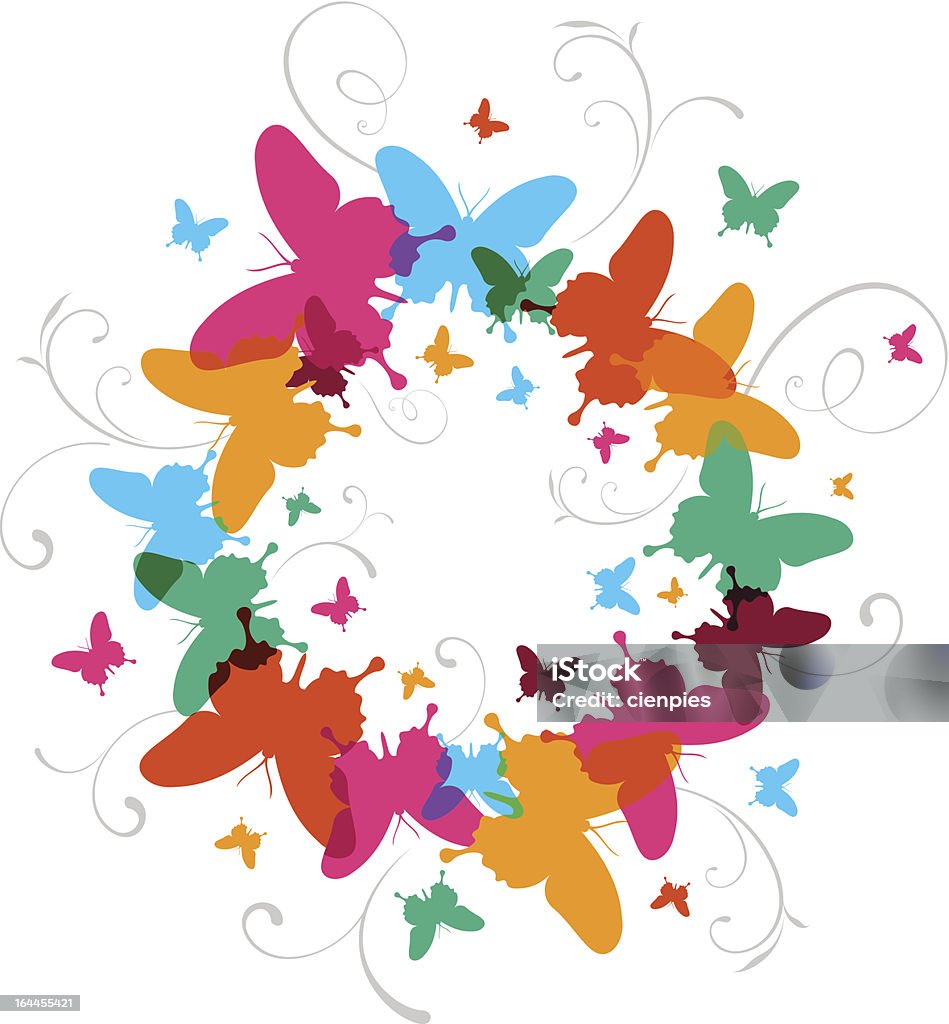 Spring Design Butterflies Multicolored Spring Butterfly Design Background Stock Illustration ...