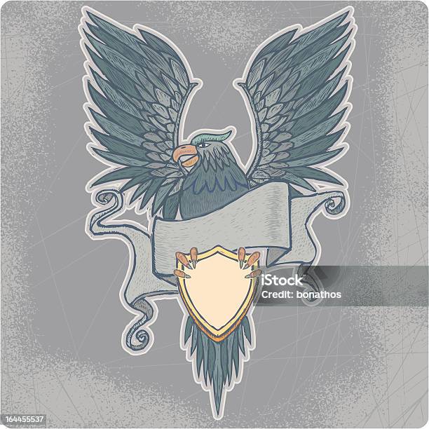 Ilustración de Águila Dibujados A Mano Abrigo De Brazo y más Vectores Libres de Derechos de Ala de animal - Ala de animal, Anticuado, Antigualla
