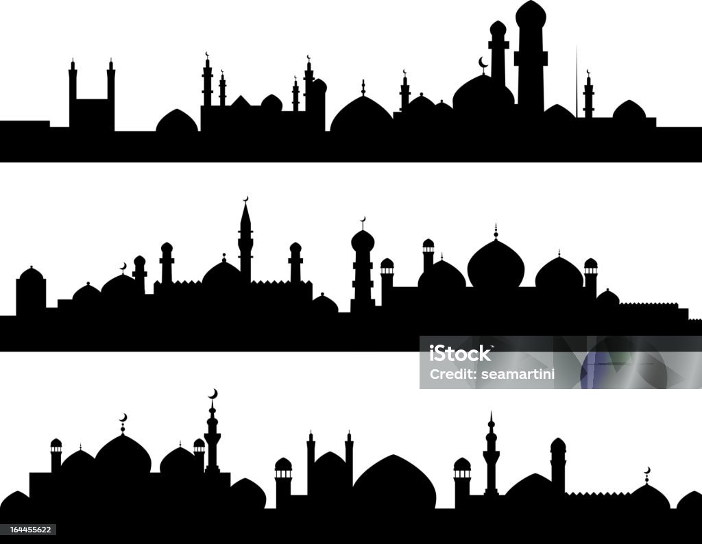 Muslim miast sylwetki - Grafika wektorowa royalty-free (Architektura)