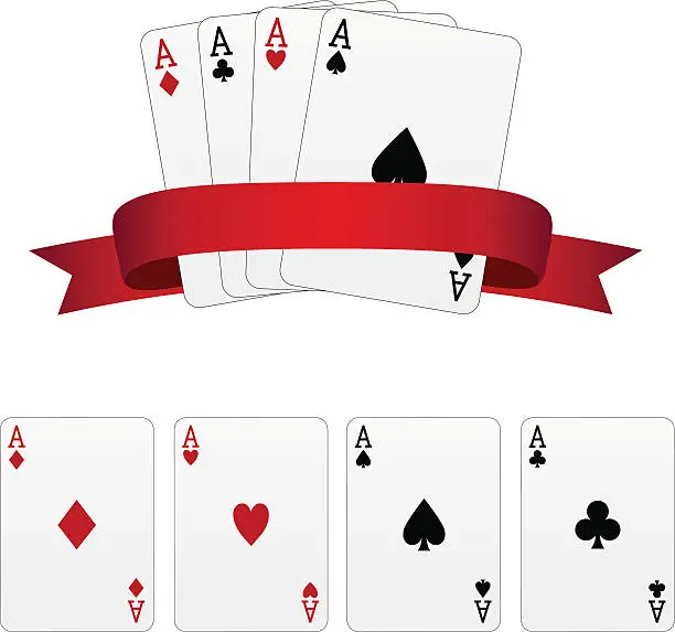 Vector illustration of Four aces