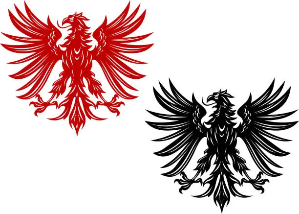 Vector illustration of Heraldic eagle
