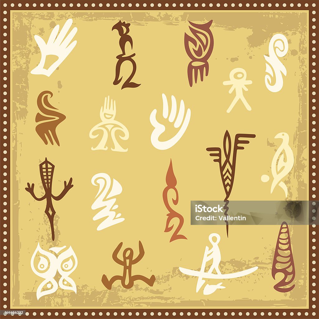 Ornamentos vetor aborígenes australianas Petroglyph - Vetor de Adulto royalty-free