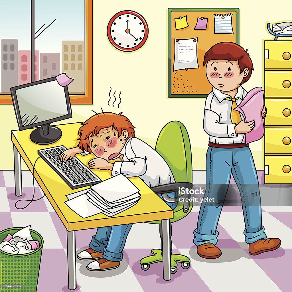 In Sick Sick At Work Stock Illustration - Download Image Now - Adult ...