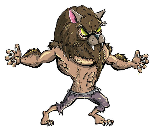 illustrations, cliparts, dessins animés et icônes de loup-garou en dessin animé avec les dents et les griffes. isolé - hairy animal hair fantasy monster