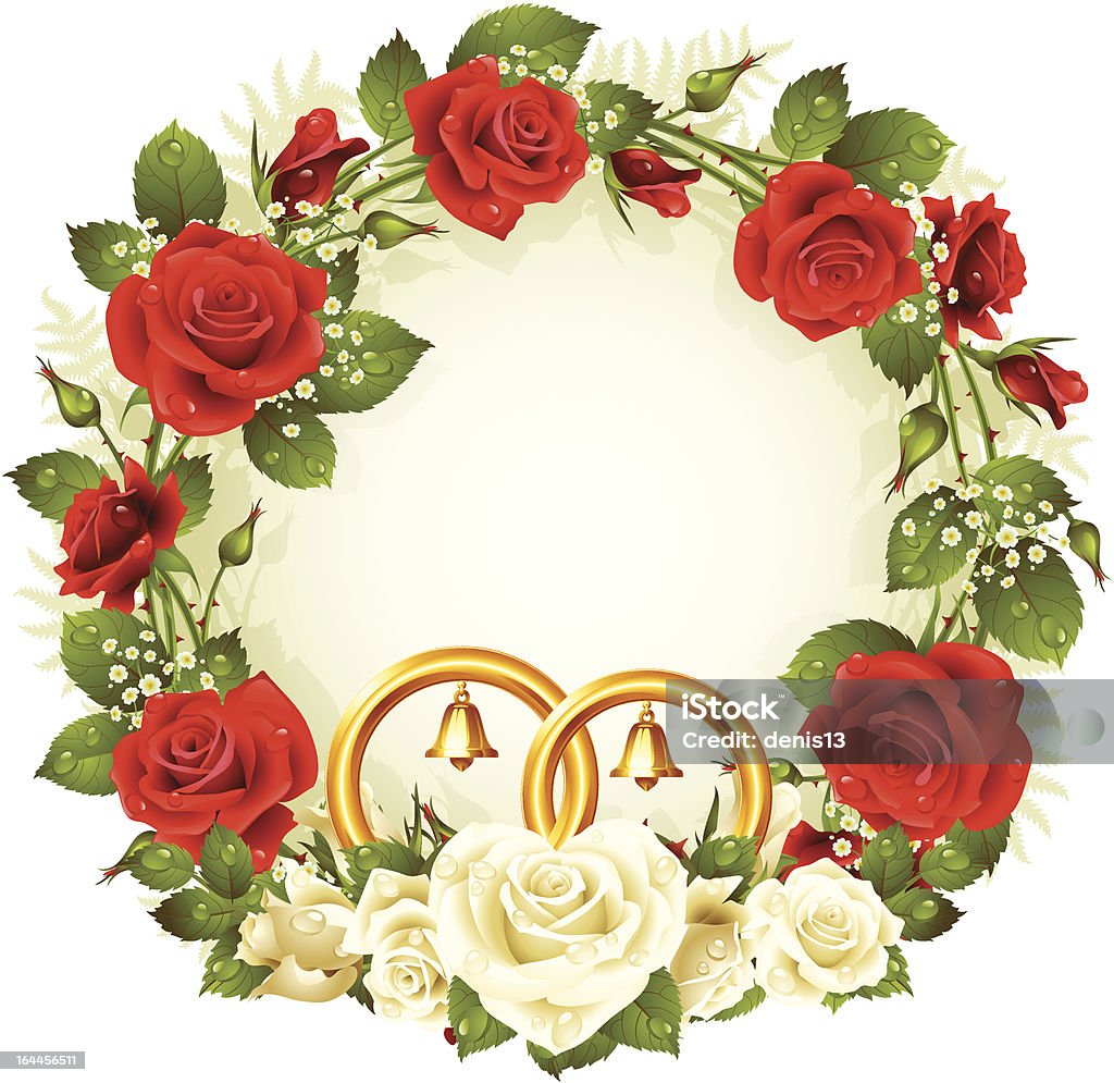 Khung Vòng Tròn Hoa Hoa Hồng Trắng Và Đỏ Vector Hình minh họa Sẵn ...